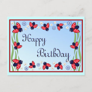 12 ladybugs postcard