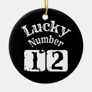 12 - Lucky Number 12 Luck Ceramic Ornament