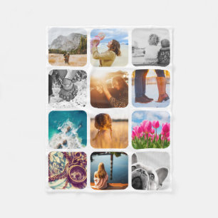 12 Modèle de couverture photo Grille blanche Cadre
