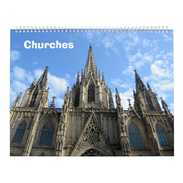 12 mois Eglises Mur photo Calendrier (Protection)