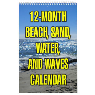 12-Month Beach, Sand, Water, And Waves Calendar