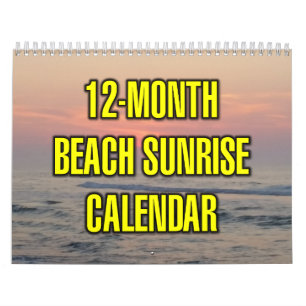 12-Month Beach Sunrise Calendar