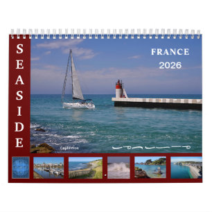 12 month calendar of seaside of France