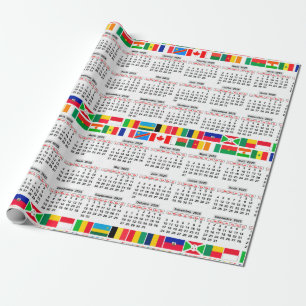 12 month calendar of the year 2025 wrapping paper