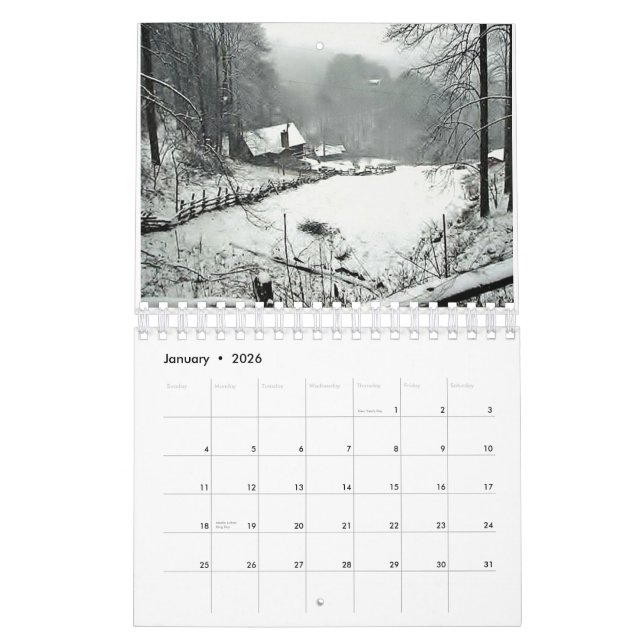 12-Month Calendar-Scenes - TheGreatSmokeyMountains Calendar (Jan 2026)