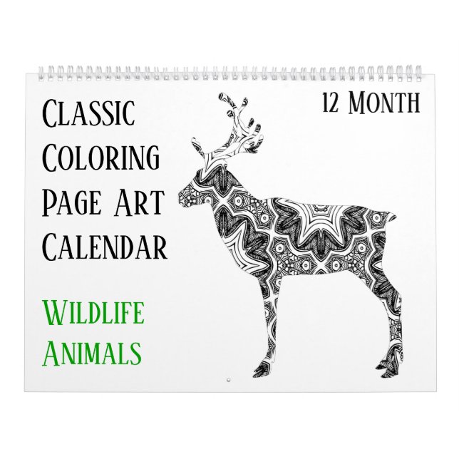 12 Month Deer Bear Wildlife Animals - Adults Colou Calendar (Cover)