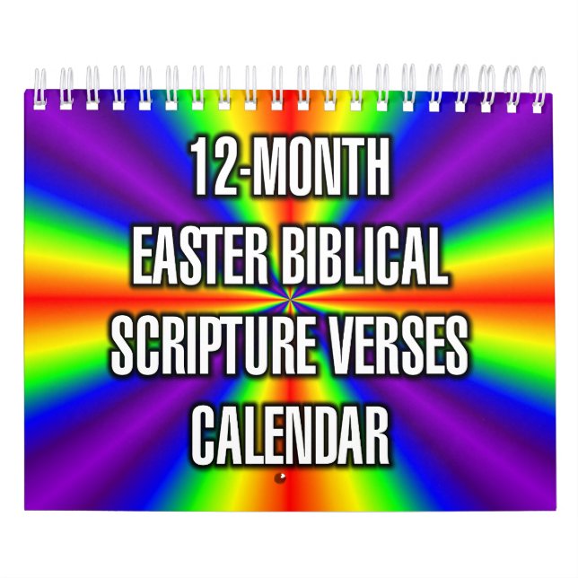 12-Month Easter Biblical Scripture Verses Calendar (Cover)