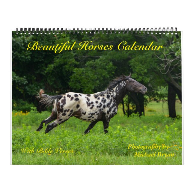 12 Month Horse Calendar with Bible Verses, Large (Cover)