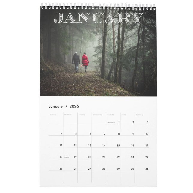 12 month photo calendar (Jan 2026)