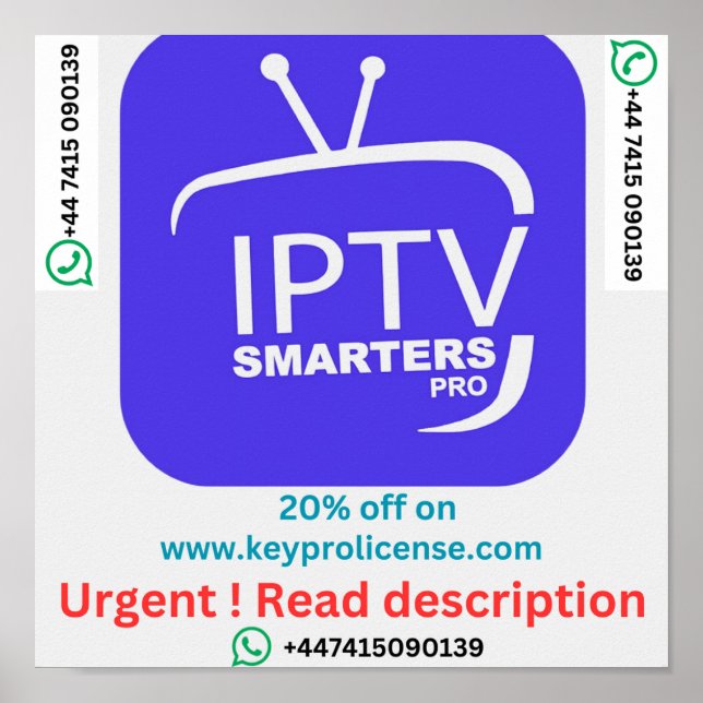 12 Months Subscription For IPTV keyprolicense.com  Poster (Front)