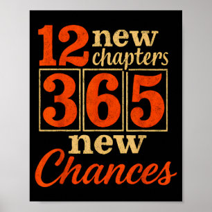 12 New Chapters 365 Chances Motivational Poster