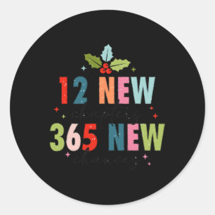 12 New Chapters 365 New Chances Family  Classic Round Sticker