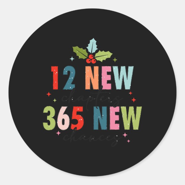 12 New Chapters 365 New Chances Family  Classic Round Sticker (Front)
