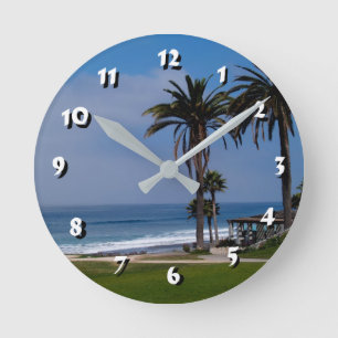12 Number Choices to Choose -Beach and Trees-Clock Round Clock