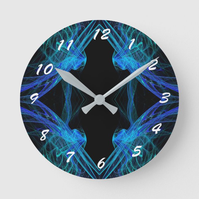 12 Number Choices to Choose-Fractal Art-Clock Round Clock (Front)