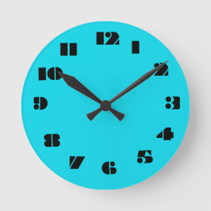 12 Number Choices to Choose From Aqua Clock