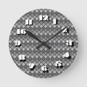 12 Number Choices to Choose From Grey Clock
