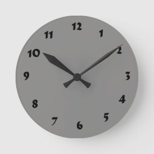 12 Number Choices to Choose From Light Grey Clock