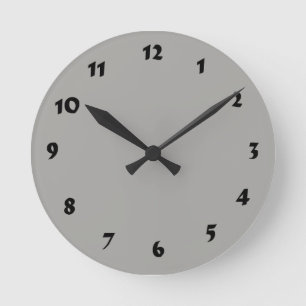 12 Number Choices to Choose From Light Grey Clock