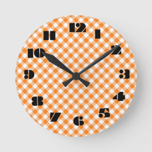 12 Number Choices to Choose From Orange Clock