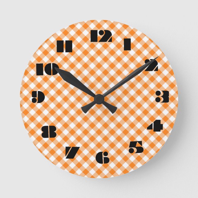 12 Number Choices to Choose From Orange Clock (Front)
