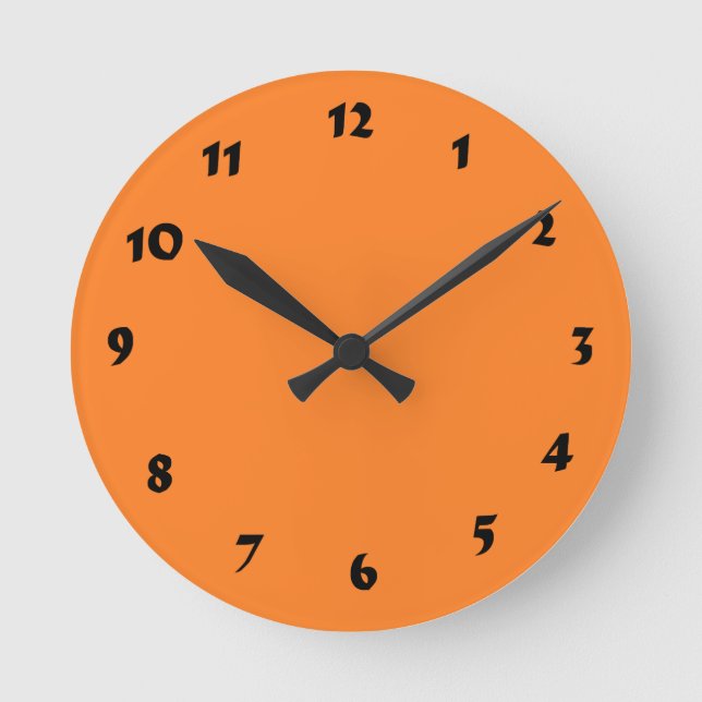 12 Number Choices to Choose From Orange Clock (Front)