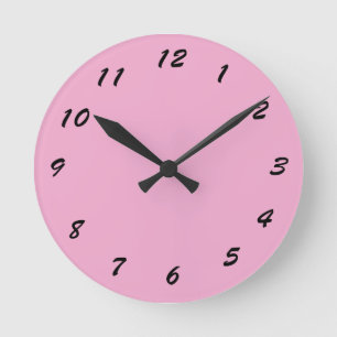 12 Number Choices to Choose From Pink Clock