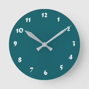 12 Number Choices to Choose From Teal Clock