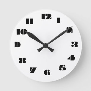 12 Number Choices to Choose From White Clock