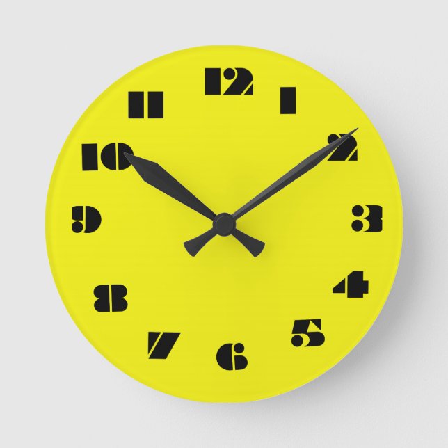 12 Number Choices to Choose From Yellow Clock (Front)