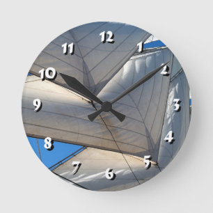 12 Number Choices to Choose-Ship Sails-Clock Round Clock