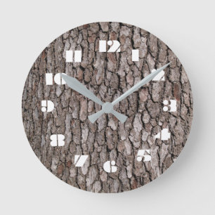 12 Number Choices to Choose --Tree Bark Clock