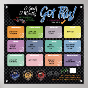 12 OBJECTIFS EN 12 MOIS POSTER DE DÉFI