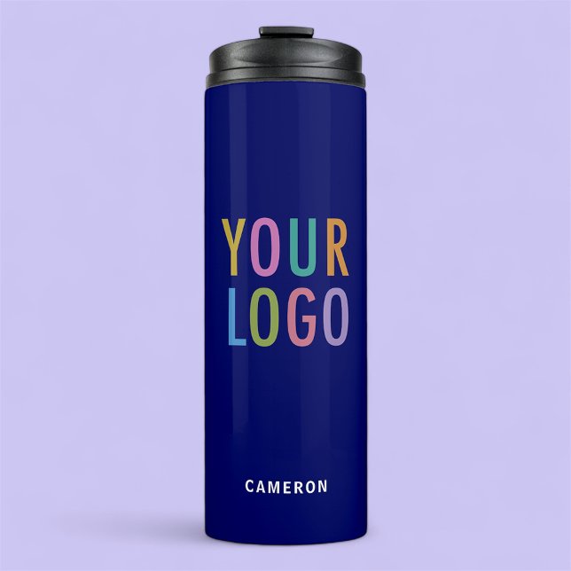 12 oz Blue Insulated Tumbler with Business Logo (MISOOK 12 oz Blue Tumbler with Logo and Name)