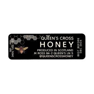 12 oz Honey Hex Jar Étiquette avec peigne de miel