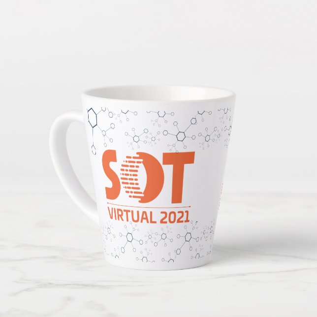 12 oz Latte Mug - 2021 Annual Meeting (Molecule) (Left Angle)