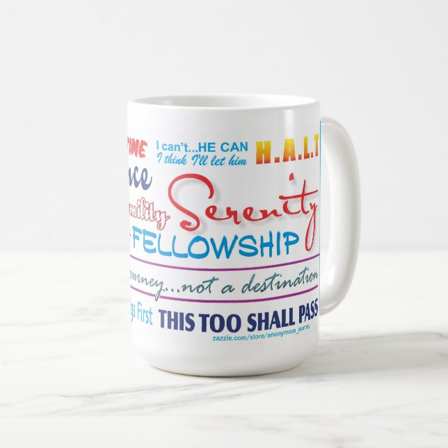 12 pas slogans sobriété mug 25z3 (Devant droit)