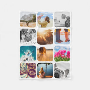 12 Photo Blanket Template Grid White Frame Soft