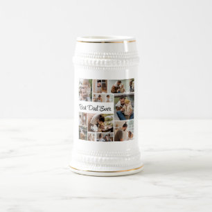 12 Photo Collage Best Dad Ever Beer Stein