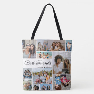 12 Photo Collage Best Friends Forever Large Tote Bag
