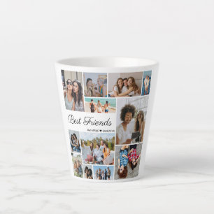 12 Photo Collage Best Friends Forever Latte Mug