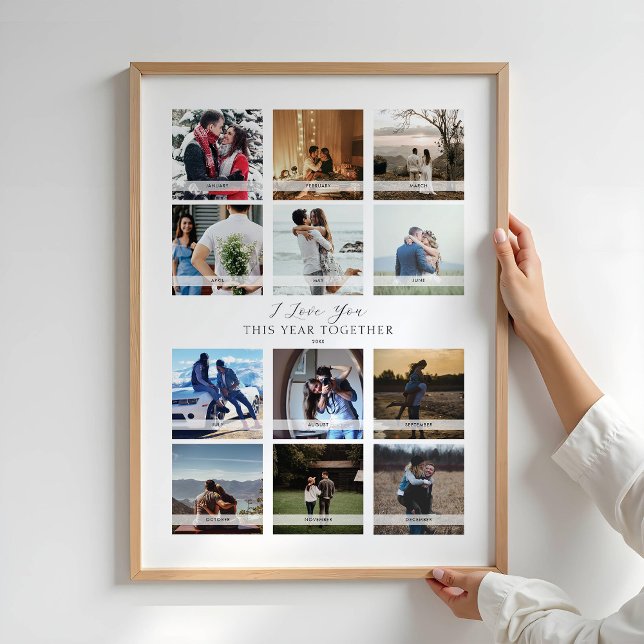 12 Photo Collage Calendar Valentine's Day Poster (Creator Uploaded)