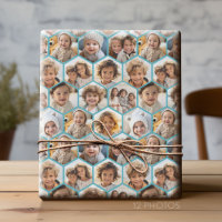 12 Photo Collage - funky hexagon honeycomb pattern