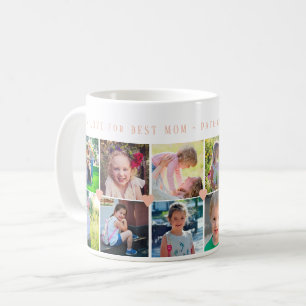 12 photo collage LOVE for BEST MOM blush hearts Coffee Mug