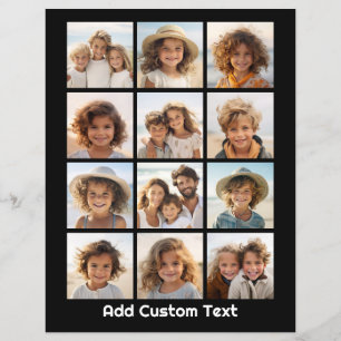 12 Photo Collage - Modern Minimal Black Background Flyer