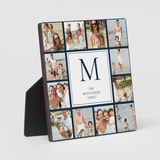 12 Photo Collage Photos de famille Plaque (Recto)