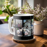 12 Photo Collage with Black Background Coffee Mug<br><div class="desc">Add your favourite pics to this fun template. You can use Instagram photos or any photos for this grid.</div>