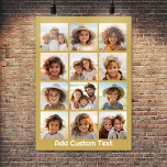 12 Photo Collage with Gold Background Poster<br><div class="desc">Add your favourite pics to this fun template. You can use Instagram photos or any photos for this grid.</div>