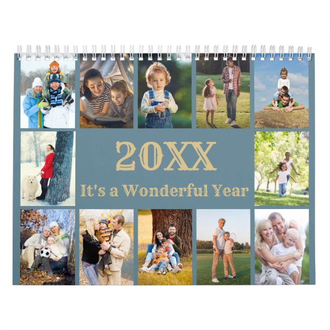 12 Photo Collage with Monthly Notes and Photo Calendar (Cover)