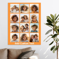 12 Photo Collage with Orange Background